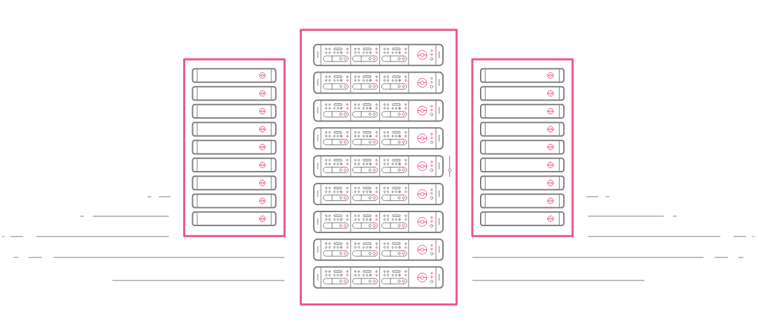 Shared hosting server racks